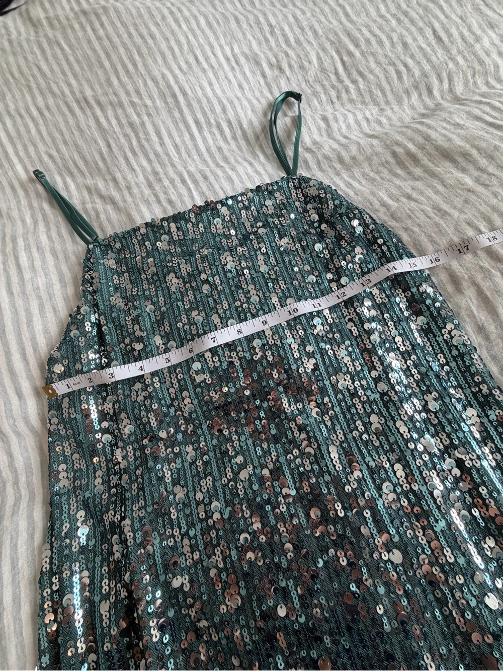 Free People Sequin Mini Teal Dress - Picture 3 of 7